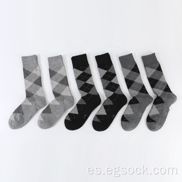 calcetines largos con estampado geométrico jacquard para hombre